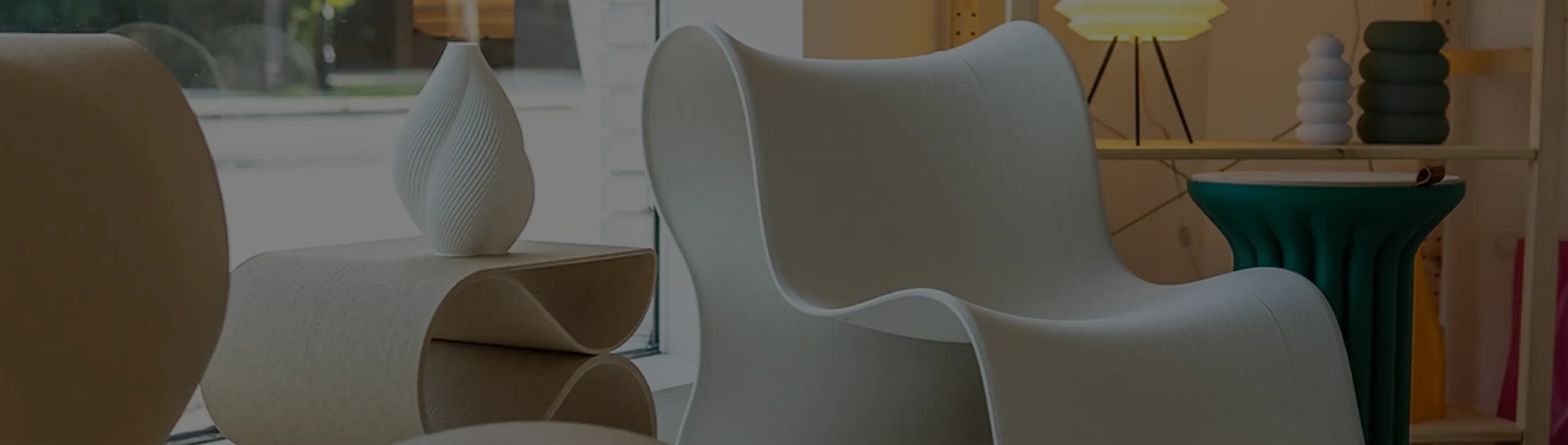 Background image of modern 3D printed furniture